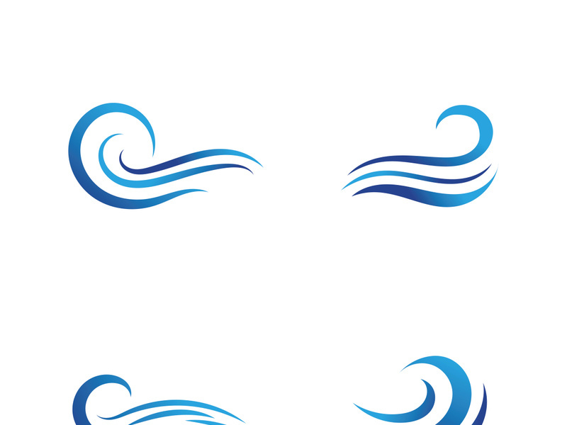 Water wave icon vector template logo