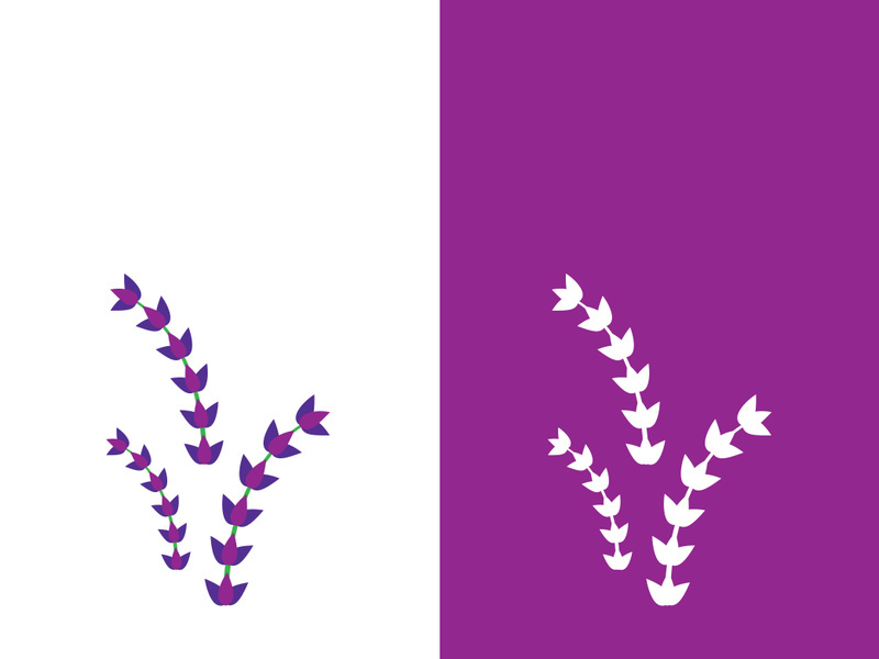 Fresh lavender flower logo vector flat design