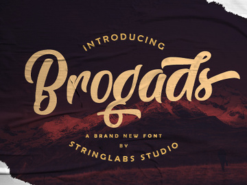 Brogads - Bold Script Retro Font preview picture