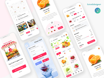 Fruits Store Ecommerce Mobile App UI Kit preview picture