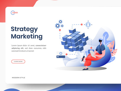 Business Online Marketing flat illustration
