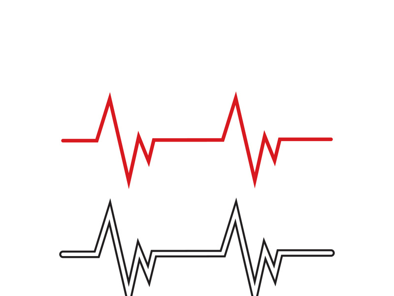 Heart beat pulse line hospital logo