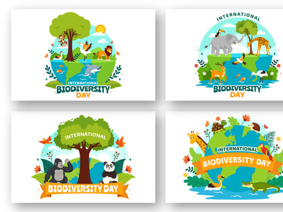 12 World Biodiversity Day Illustration