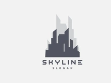 Cityscape Logo, Metropolis Skyline Design, City Building Vector, Icon Symbol Illustration