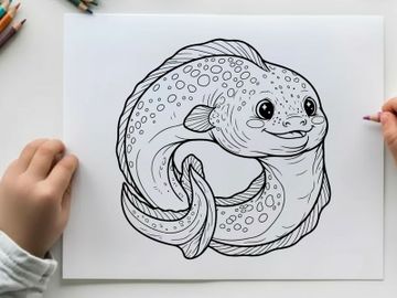 Cute cartoon fish swimming vector illustration flat design preview picture