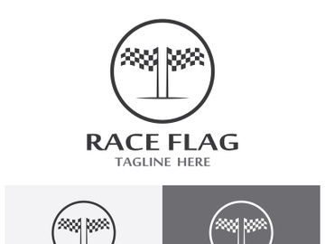 Creative and modern racing flag logo design. preview picture