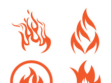 Fire logo design illustration and fire symbol icon vector
