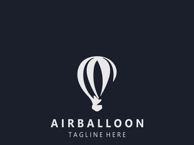 Air balloon logo creative design air transport symbol template simple illustration