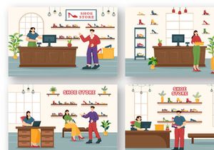 12 Shoe Store Illustration