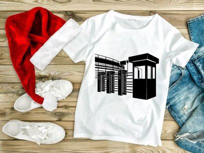 Security booth and gatehouse with metal fence and access control