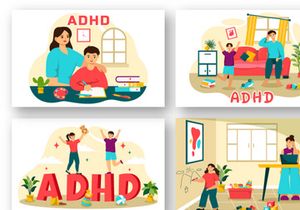 12 ADHD or Attention Deficit Hyperactivity Disorder Illustration