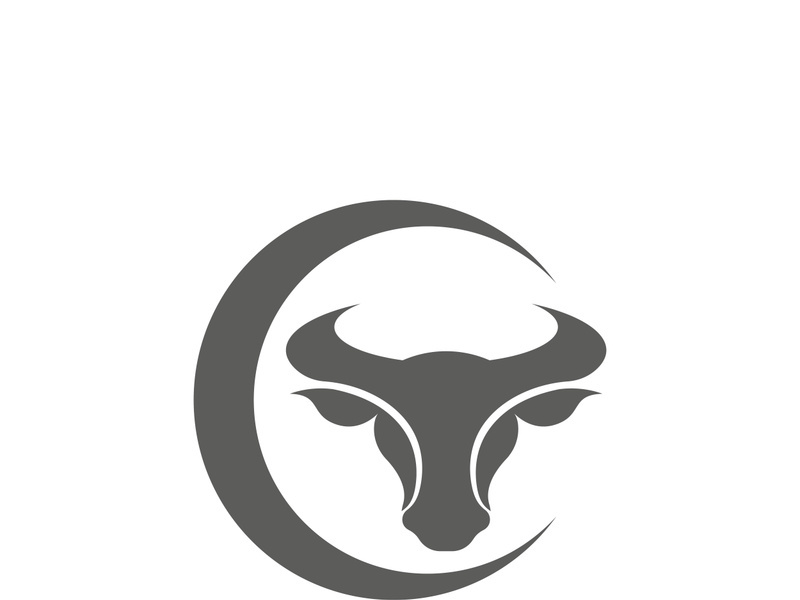 Bull head logo vector icon design illustration