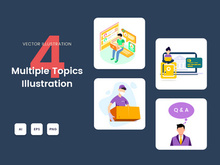 Multiple topics illustration for landing page