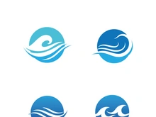 Water wave icon vector template logo