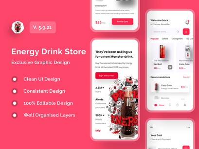 Energy Drink Store App Design