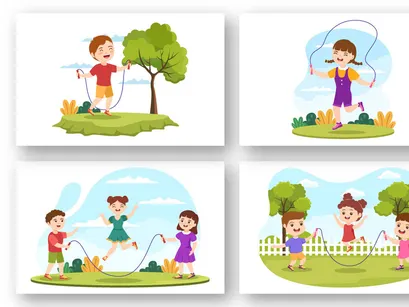 12 Jump Rope Sport Illustration