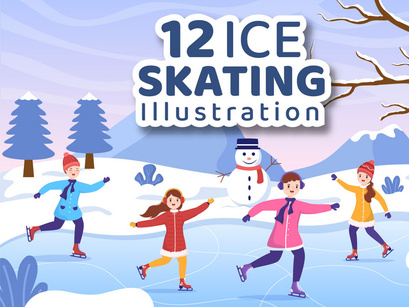 12 Ice Skating Design Illustration