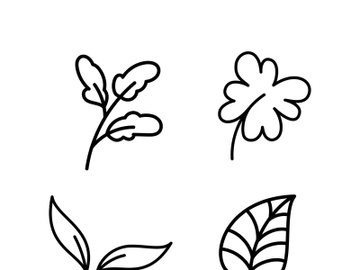 Leaves set logo template design preview picture