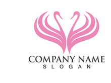 Swan Bird Love Symbol Logo Vector