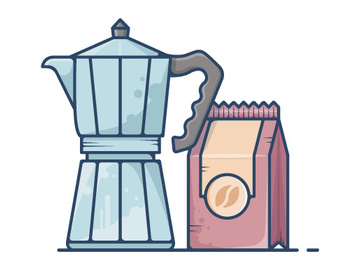 Italian Coffee Maker Illustration preview picture