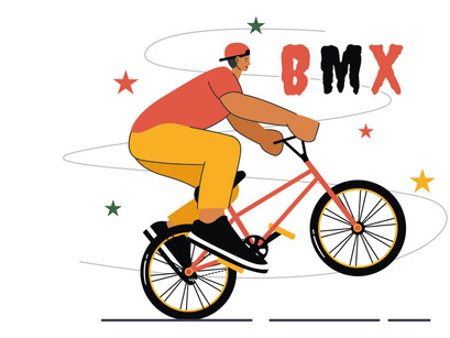 9 BMX Bicycle Sport Illustration