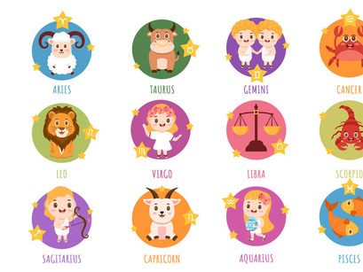 11 Zodiac Wheel Astrological Sign Illustration