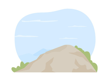 Mountain peak 2D vector isolated illustration preview picture