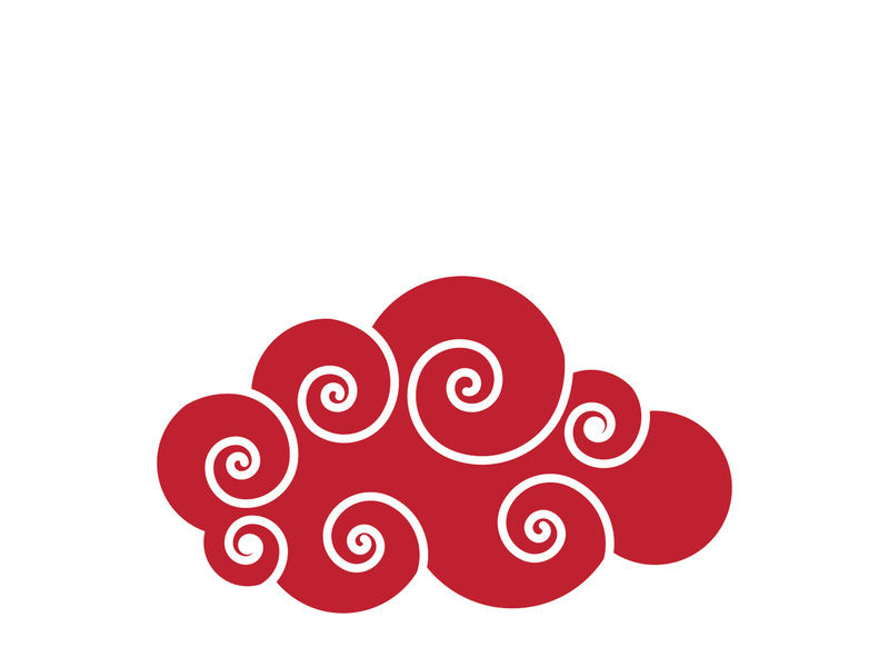 Chinese Cloud template vector icon illustration