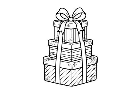 Stacked gift boxes with ribbon bow for festive Christmas celebration and holiday gifting