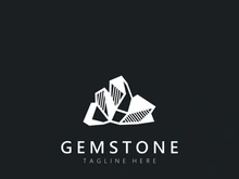 Gemstone logo design for jewelry Mineral pictogram collection emerald