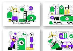 10 Green Hydrogen Energy Illustration