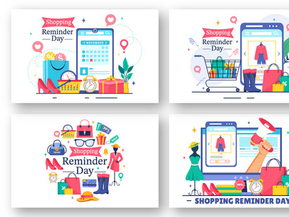 12 Shopping Reminder Day Illustration