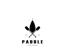 simple paddle logo,design for surfing,rafting,canoe,boat,surfing and rowing equipment business,vector