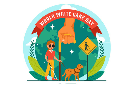 10 International White Cane Day Illustration