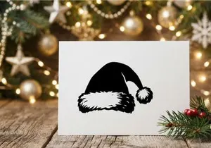 Festive Santa Hat with White Fur Trim and Pom-Pom