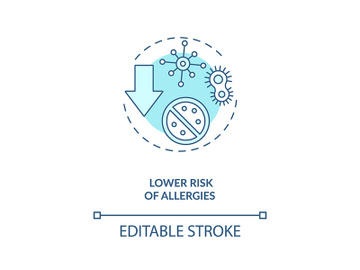 Lower risk of allergies concept icon preview picture