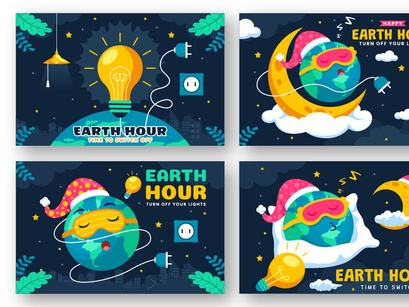 12 Happy Earth Hour Day Illustration