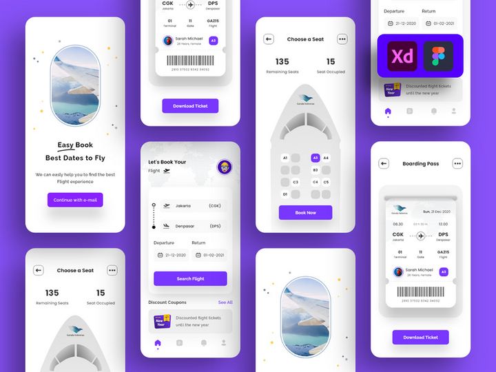 Flight Booking Ticket App Design preview picture