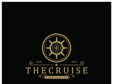 The cruise logo,ship steering logo, boat, yacht, rope, maritime, anchor. Logo for business, sailor, sailing, tourism