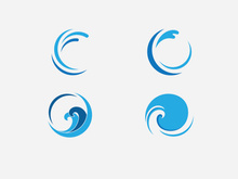 Water Wave Icon Logo Template