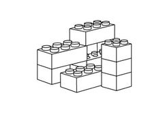 3D isometric blocks with cups vector illustration