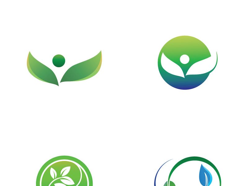 Natural green leaf logo.