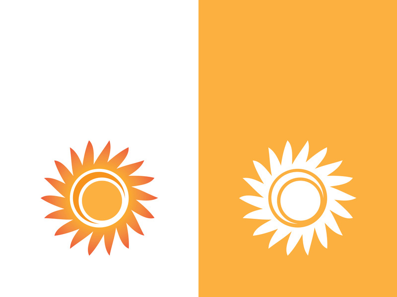 Creative sun concept logo illustration design template