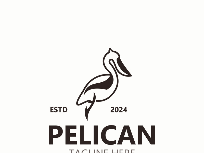 Pelican bird silhoutte vintage logo vector illustration template icon graphic design