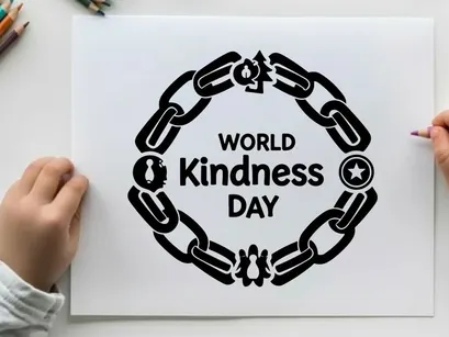 world kindness day chain heart vector illustration