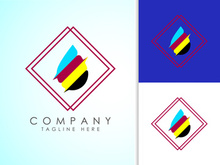 Digital printing logo design template. Logo for print shop polygraph and print factory. Vector illustration.