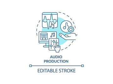 Audio production turquoise concept icon preview picture
