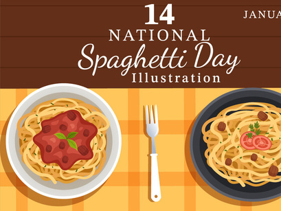 14 National Spaghetti Day Illustration
