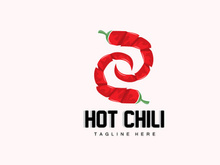 Red Chili Logo, Hot Chili Peppers Vector, Chili Garden House Illustration, Company Product Brand Illustration