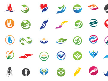 Hand care logo and symbol vector image preview picture